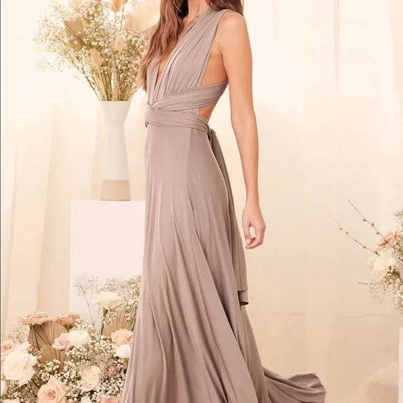 lulus taupe bridesmaid dress Orange Coral Silk Designer Maxi Dress XLarge / Orange / Silk